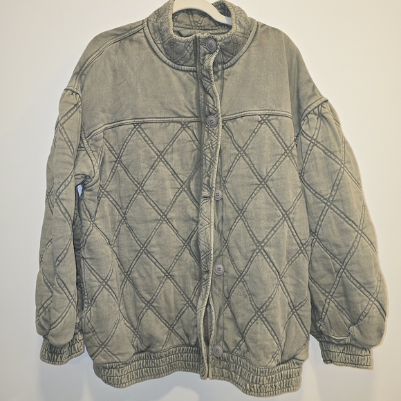 Free People Quilted Puffer Jacket in Olive Size M Nwot - Picture 5 of 12